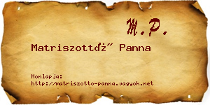 Matriszottó Panna névjegykártya